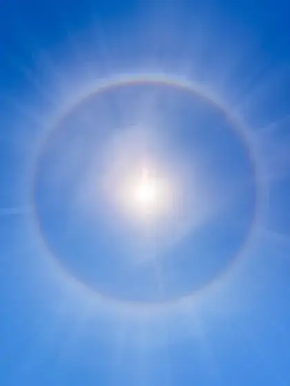 Glaucoma ralos coloridos em volta da luz uai